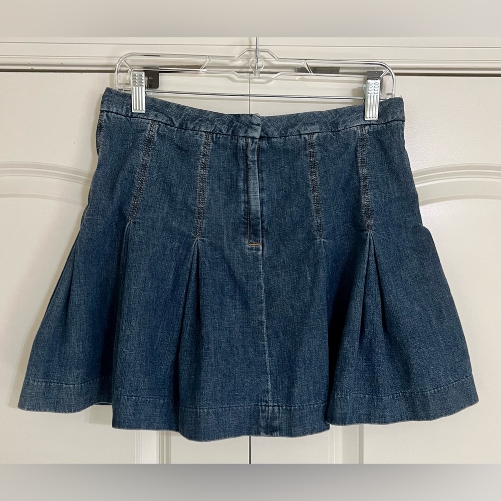 Vintage Gap Denim Pleated Skirt - Medium Blue - Size 6 - Picture 2 of 11